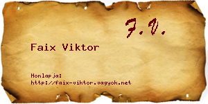 Faix Viktor névjegykártya